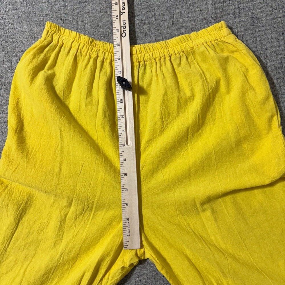 Alfredos Wife Yellow Ruffle Capris Set Women Small Loungewear Summer Beach - Picture 8 of 12